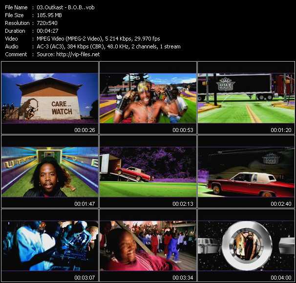 Outkast video ”B.O.B.” from dvd ”ETV Network Vital Hitz 2040 January 2001”