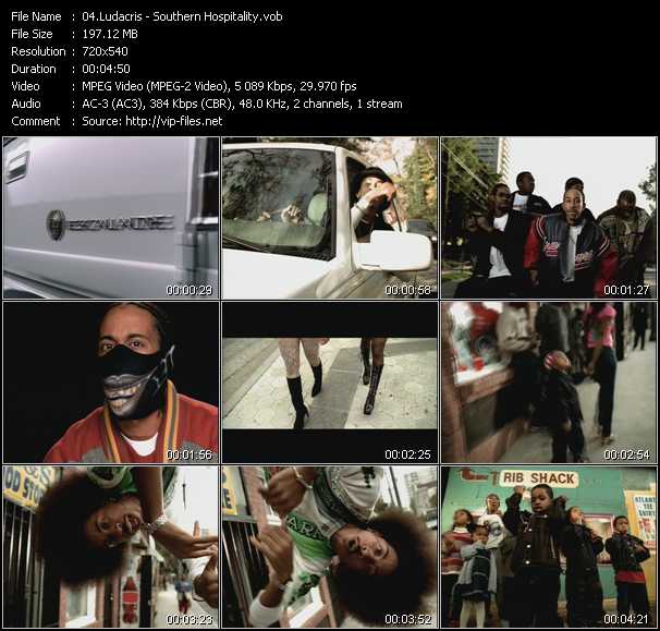 Ludacris video ”Southern Hospitality” from dvd ”ETV Network Vital Hitz 2041 February 2001”