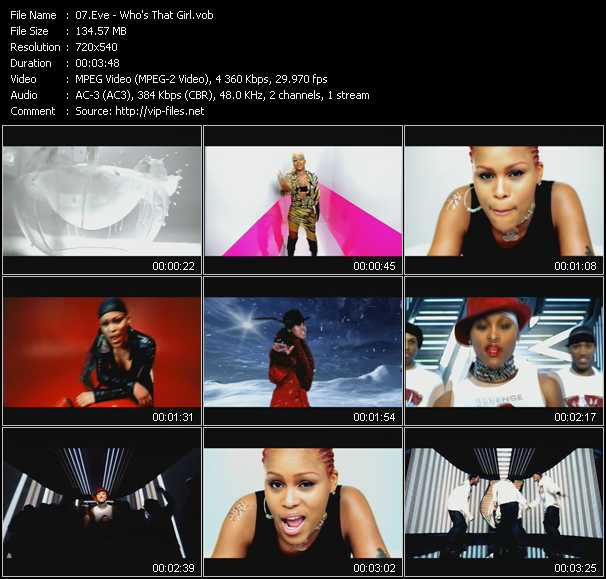 Eve video ”Who's That Girl” from dvd ”ETV Network Vital Hitz 2042 March 2001”