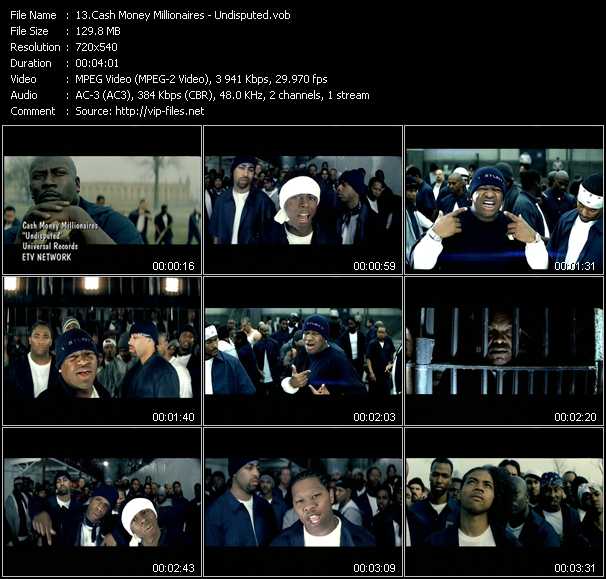 Cash Money Millionaires video ”Undisputed” from dvd ”ETV Network Vital Hitz 2054 March 2002”