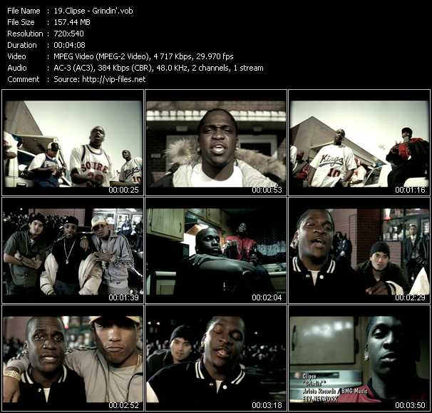 Clipse video ”Grindin'” from dvd ”ETV Network Vital Hitz 2055 April 2002”