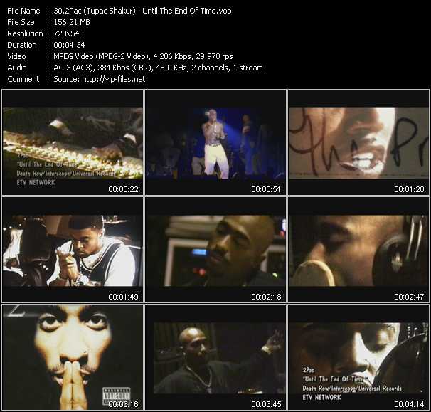 2Pac (Tupac Shakur) video ”Until The End Of Time” from dvd ”ETV Network Vital Hitz 2044 May 2001”