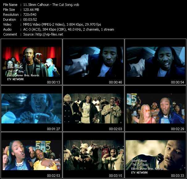 Slimm Calhoun video ”The Cut Song” from dvd ”ETV Network Vital Hitz 2046 July 2001”