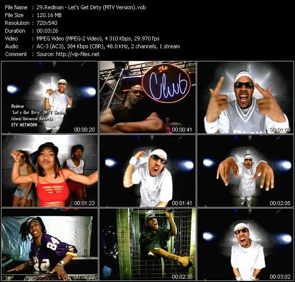 Redman video ”Let's Get Dirty (MTV Version)” from dvd ”ETV Network Vital Hitz 2046 July 2001”