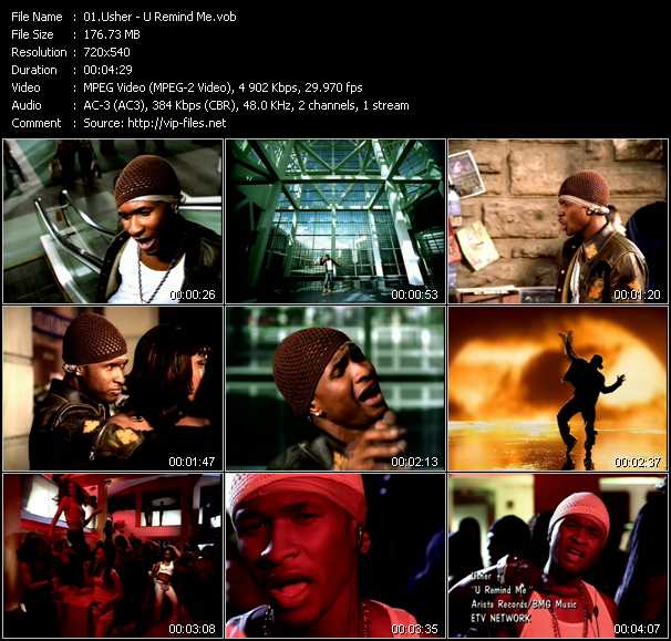 Usher video ”U Remind Me” from dvd ”ETV Network Vital Hitz 2047 August 2001”