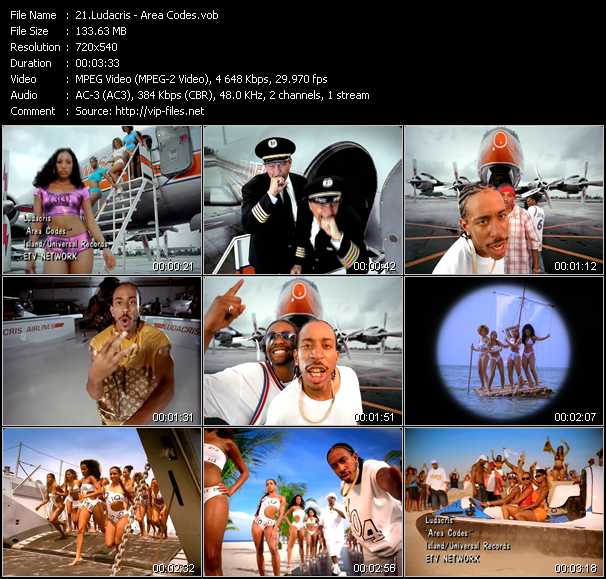 Ludacris video ”Area Codes” from dvd ”ETV Network Vital Hitz 2047 August 2001”