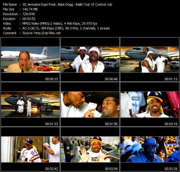 Jermaine Dupri Feat. Nate Dogg video ”Ballin' Out Of Control” from dvd ”ETV Network Vital Hitz 2049 October 2001”