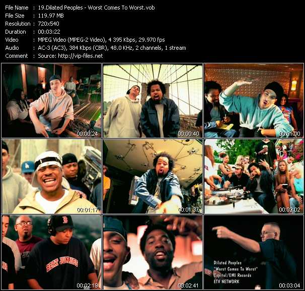 Dilated Peoples video ”Worst Comes To Worst” from dvd ”ETV Network Vital Hitz 2050 November 2001”