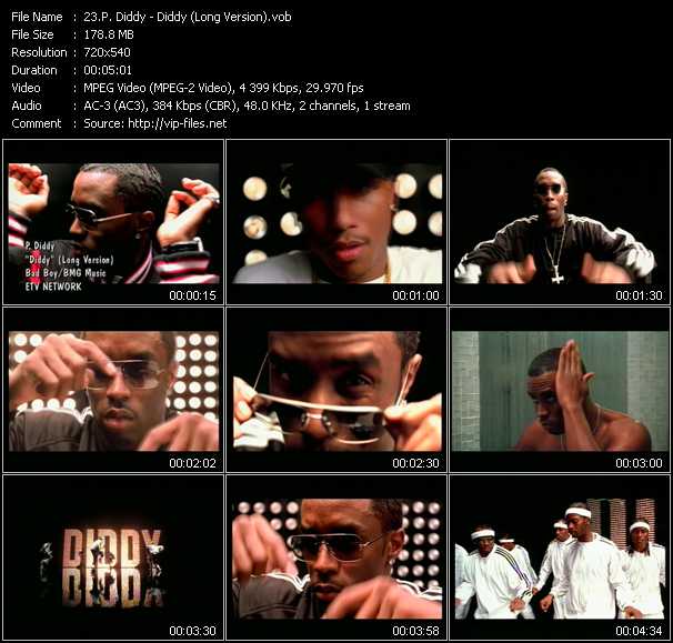 P. Diddy (Puff Daddy) video ”Diddy” from dvd ”ETV Network Vital Hitz 2050 November 2001”