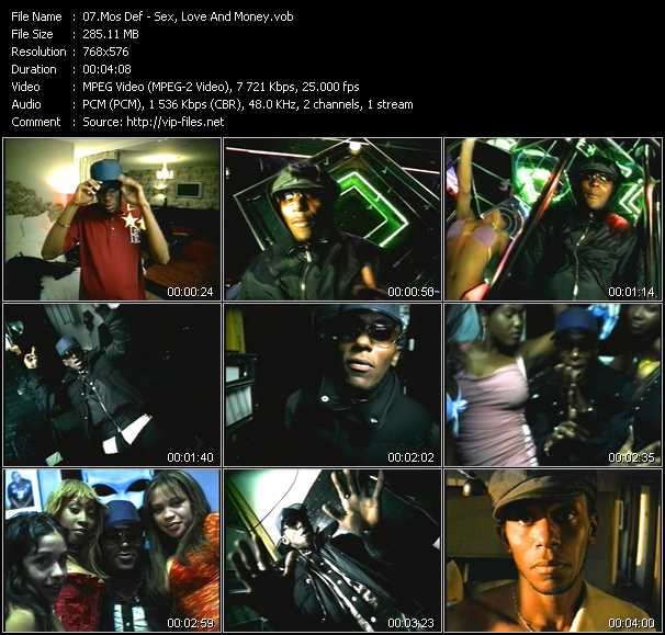 Mos Def video ”Sex, Love And Money” from dvd ”MixMash Dance January 2005”