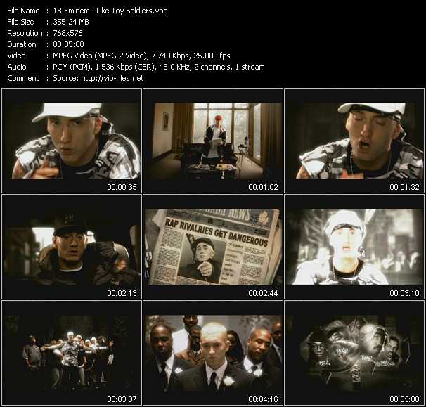 Eminem video ”Like Toy Soldiers” from dvd ”MixMash Dance January 2005”