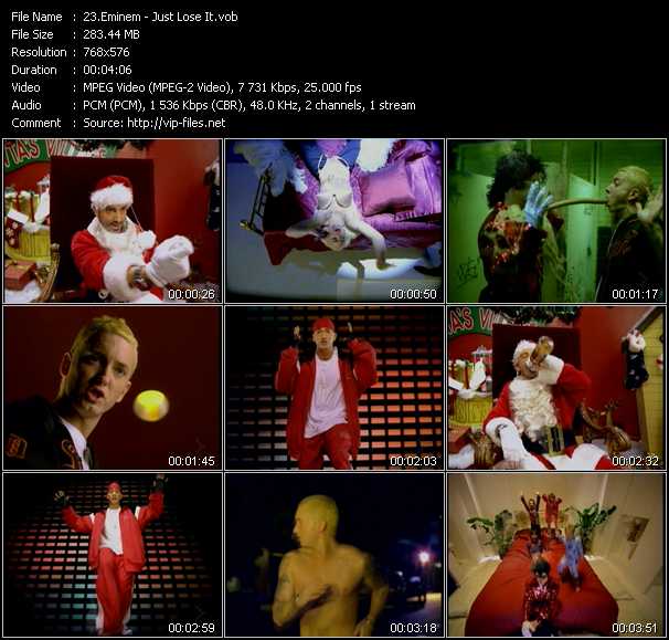 Eminem video ”Just Lose It” from dvd ”MixMash Dance November - December 2004”