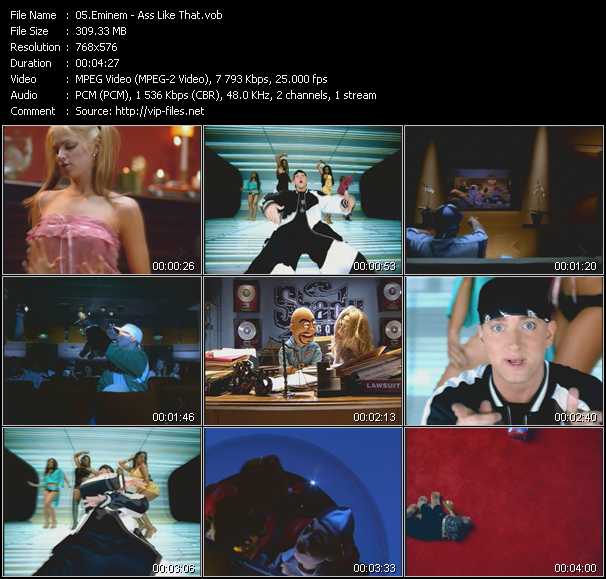 Eminem video ”Ass Like That” from dvd ”MixMash Francais September 2005”