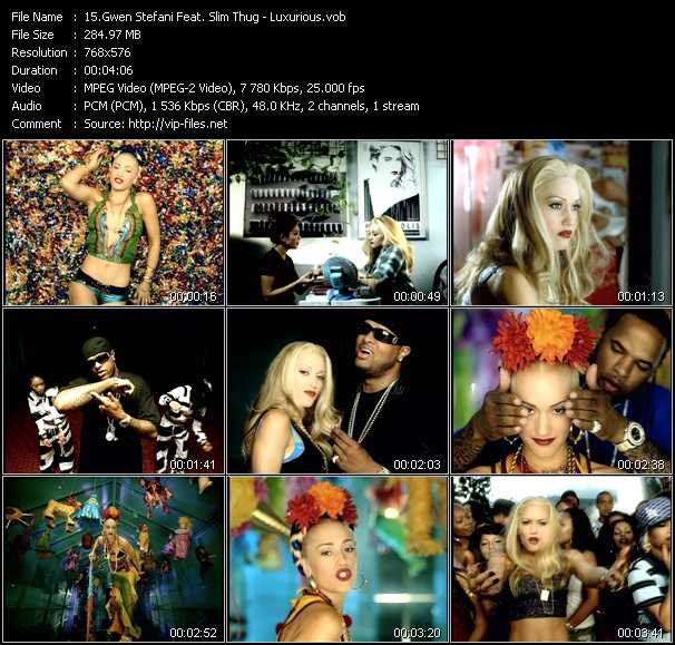 Gwen Stefani Feat. Slim Thug video ”Luxurious” from dvd ”MixMash Indie December 2005 - January 2006”