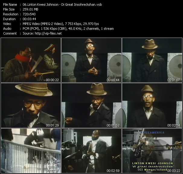 Linton Kwesi Johnson video ”Di Great Insohreckshan” from dvd ”Rock America May 1984”