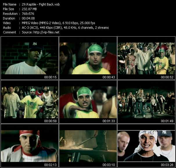 Raptile video ”Fight Back” from dvd ”German Charts. Best Of 2005”