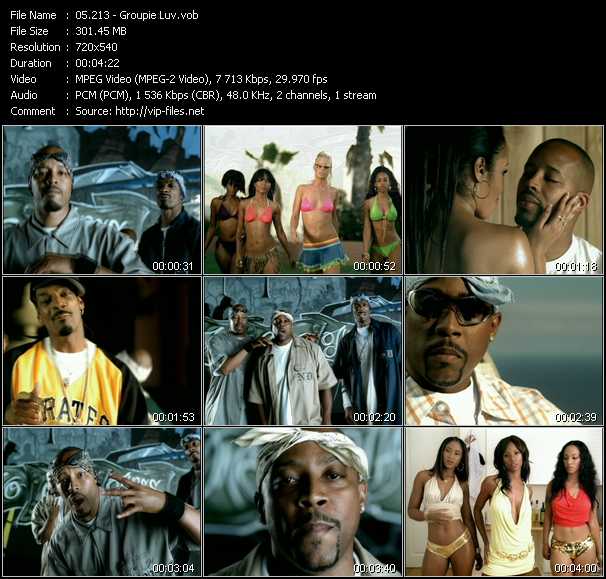 213 (Snoop Dogg, Warren G And Nate Dogg) video ”Groupie Luv” from dvd ”TVT Europe Promotional DVD Sampler 2004”