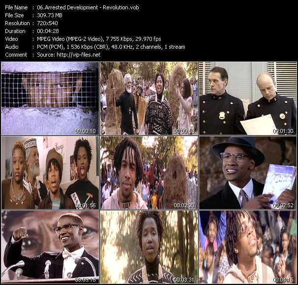 Arrested Development video ”Revolution” from dvd ”Telegenics Number 117B. Urban. December 1992”