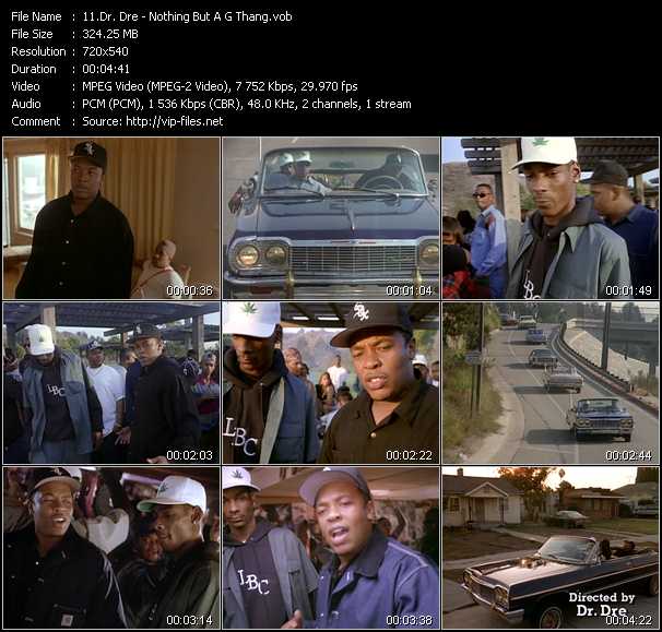 Dr. Dre video ”Nothing But A G Thang” from dvd ”Telegenics Number 118B. Urban. January 1993”