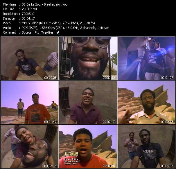 De La Soul video ”Breakadawn” from dvd ”Telegenics Number 126B. Urban. September 1993”