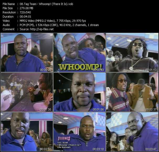 Tag Team video ”Whoomp! (There It Is)” from dvd ”Telegenics Number 126B. Urban. September 1993”