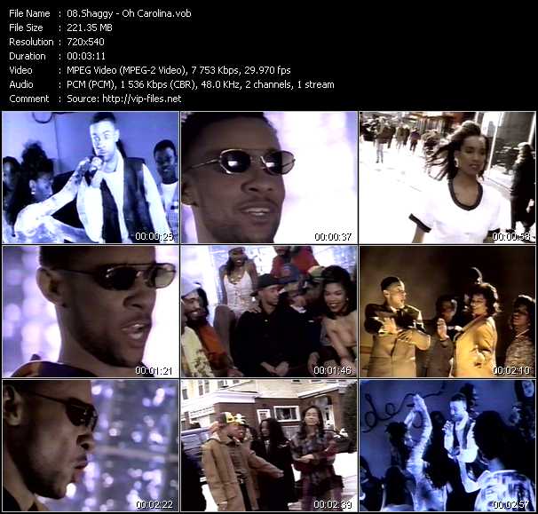 Shaggy video ”Oh Carolina” from dvd ”Telegenics Number 126C. Top 40. September 1993”