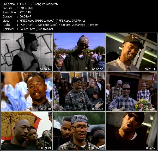 D.R.S. video ”Gangsta Lean” from dvd ”Telegenics Number 129B. Urban. December 1993”