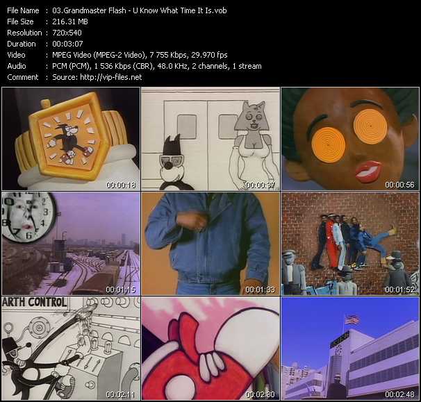 Grandmaster Flash video ”U Know What Time It Is” from dvd ”Telegenics Number 49B. Volume Four. April 1987”