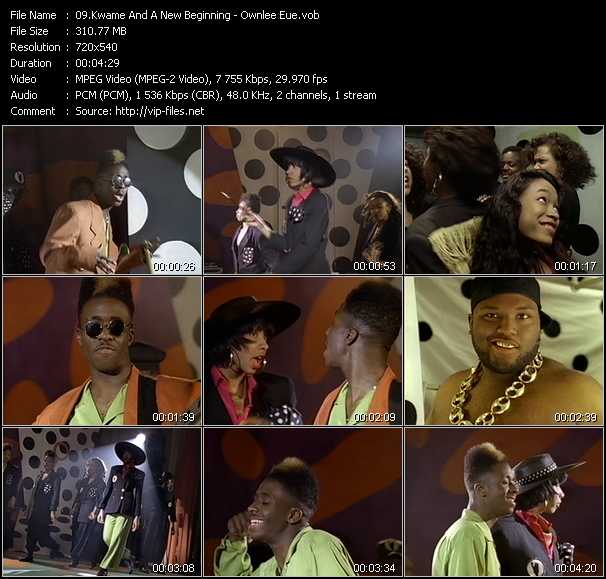 Kwame And A New Beginning video ”Ownlee Eue” from dvd ”Telegenics Number 88B. Urban. July 1990”