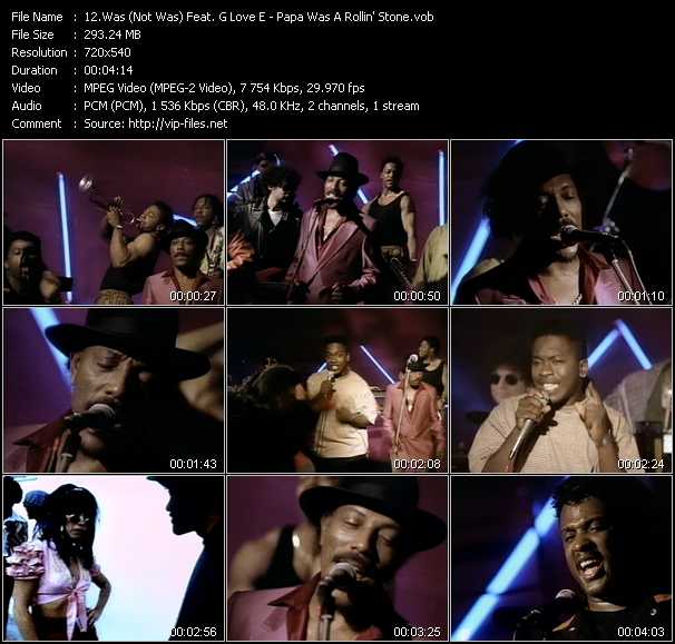 Was (Not Was) Feat. G Love E video ”Papa Was A Rolling Stone” from dvd ”Telegenics Number 88B. Urban. July 1990”