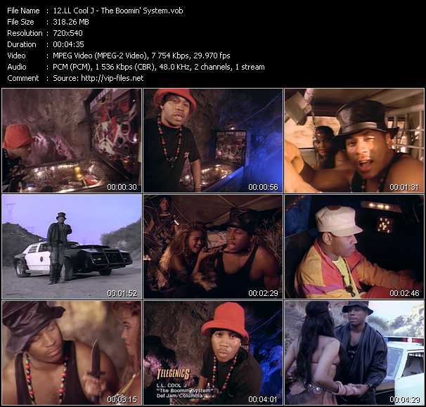 LL Cool J video ”The Boomin' System” from dvd ”Telegenics Number 91B. Urban. October 1990”