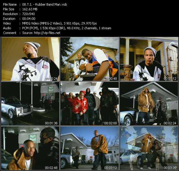 T.I. video ”Rubber Band Man” from dvd ”Top Hits USA Video VH-26 January 2005”