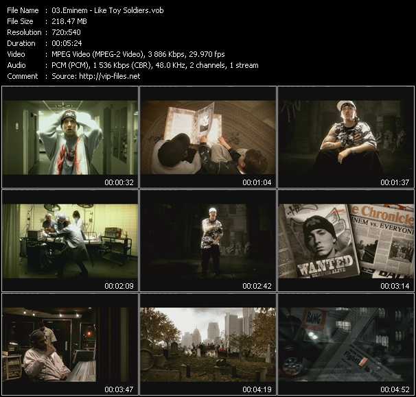 Eminem video ”Like Toy Soldiers” from dvd ”Top Hits USA Video VH-27 February 2005”