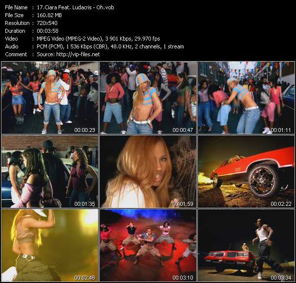 Ciara Feat. Ludacris video ”Oh” from dvd ”Top Hits USA Video VH-28 March 2005”