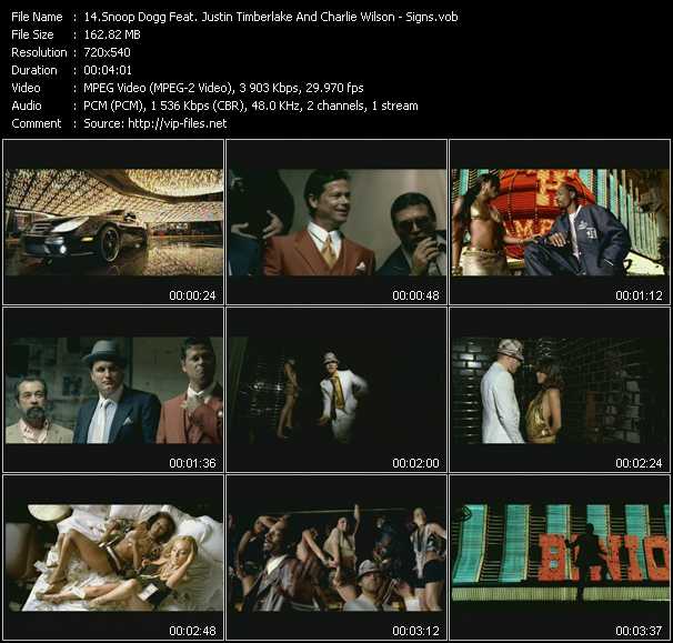 Snoop Dogg Feat. Justin Timberlake And Charlie Wilson video ”Signs” from dvd ”Top Hits USA Video VH-29 April 2005”