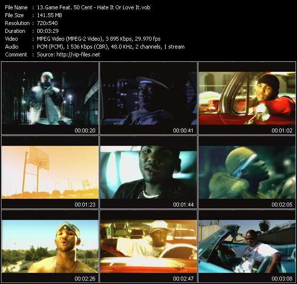 Game Feat. 50 Cent video ”Hate It Or Love It” from dvd ”Top Hits USA Video VH-31 June 2005”