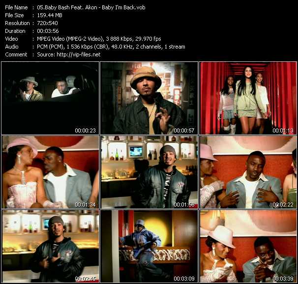 Baby Bash Feat. Akon video ”Baby I'm Back” from dvd ”Top Hits USA Video VH-32 July 2005”