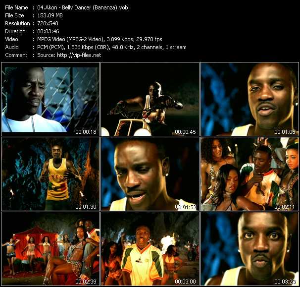 Akon video ”Belly Dancer (Bananza)” from dvd ”Top Hits USA Video VH-34 September 2005”