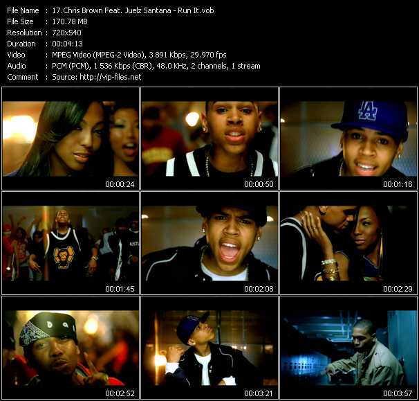 Chris Brown Feat. Juelz Santana video ”Run It!” from dvd ”Top Hits USA Video VH-36 November 2005”