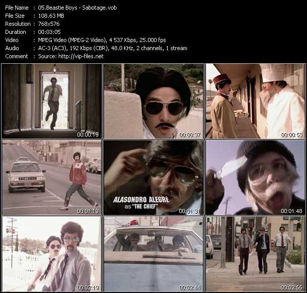 Beastie Boys video ”Sabotage” from dvd ”Directors Label Vol.1. The Work Of Director Spike Jonze”