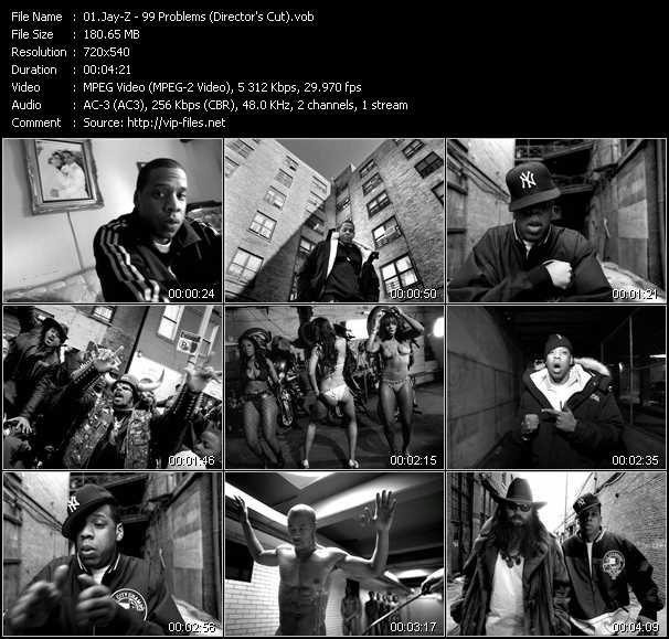 Jay-Z video ”99 Problems (Director's Cut)” from dvd ”Directors Label Vol.4. The Work Of Director Mark Romanek”