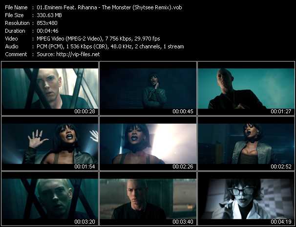 Eminem Feat. Rihanna video ”The Monster (Shytsee Remix)” from dvd ”DTVideos Club Remixes Vol.117”