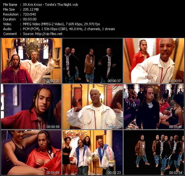 Kris Kross video ”Tonite's Tha Night” from dvd ”ETV ET-VideoLink Nite Life 222 November 1995”