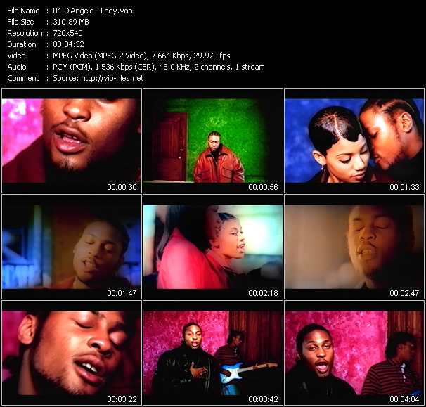 D'Angelo video ”Lady” from dvd ”ETV ET-VideoLink Nite Life 223 December 1995”