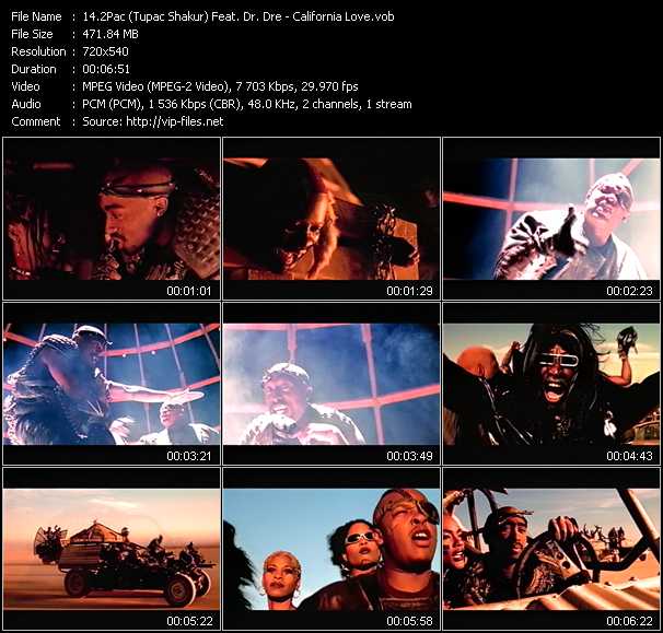 2Pac (Tupac Shakur) Feat. Dr. Dre video ”California Love” from dvd ”ETV ET-VideoLink Nite Life 223 December 1995”