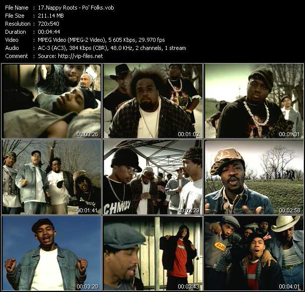 Nappy Roots video ”Po' Folks” from dvd ”ETV Network Vital Hitz 2058 July 2002”