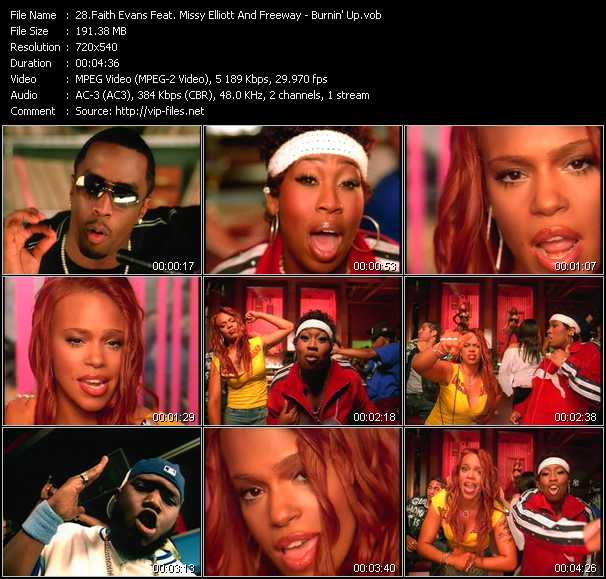 Faith Evans Feat. Missy Elliott And Freeway video ”Burnin' Up” from dvd ”ETV Network Vital Hitz 2058 July 2002”