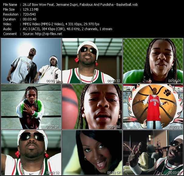 Lil' Bow Wow Feat. Jermaine Dupri, Fabolous And Fundisha video ”Basketball” from dvd ”ETV Network Vital Hitz 2059 August 2002”