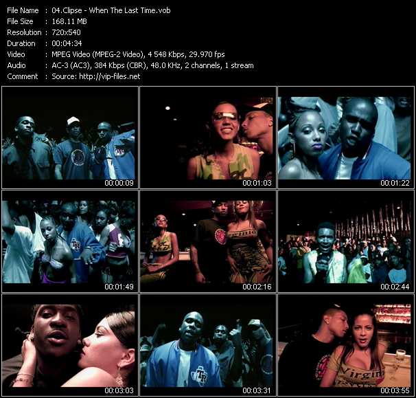 Clipse video ”When The Last Time” from dvd ”ETV Network Vital Hitz 2060 September 2002”