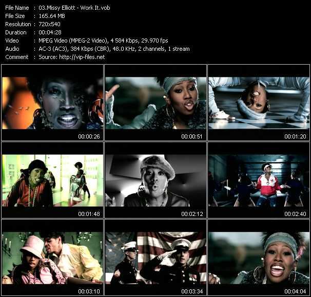 Missy Elliott video ”Work It” from dvd ”ETV Network Vital Hitz 2062 November 2002”